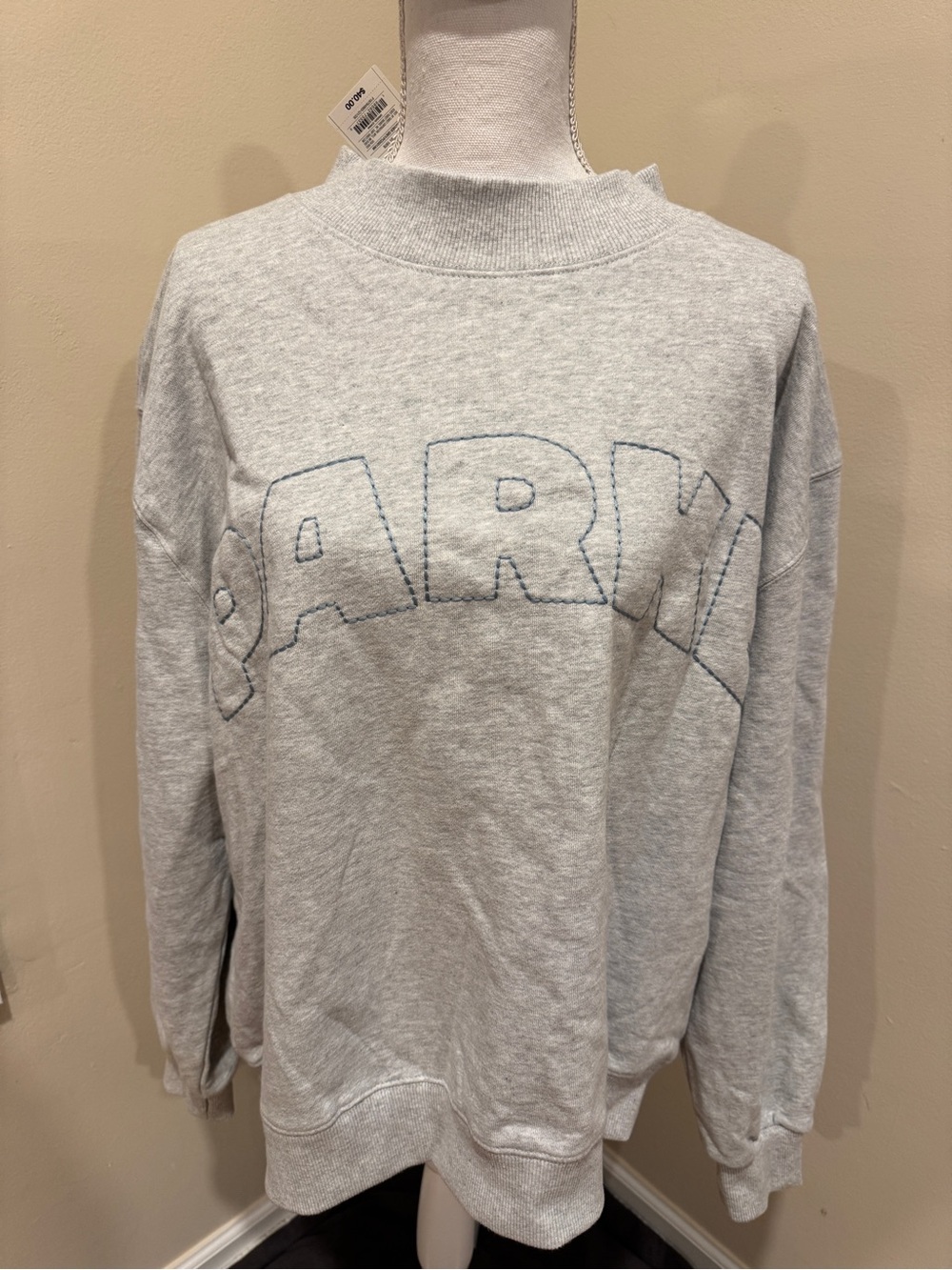 Light Gray 'PARKE!' Embroidered Crewneck Sweatshirt - Unbranded